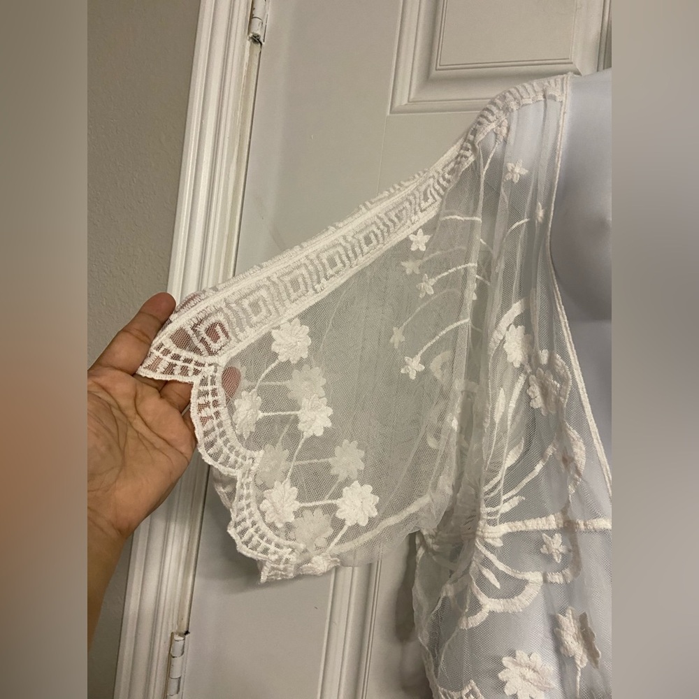 T18- AMBER SKIRS Chic Sheer Lace Cardigan - Picture 2 of 8